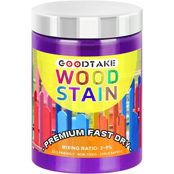 GOODTAKE Purple Wood Dye Stain Powder - Vibrant, Fast Dry, Premium Dark Wood Stain for Indoor/Outdoor Furniture - 4 oz