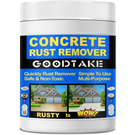 GOODTAKE Rust Remover Powder| Rust Remover for Concrete | Indoor Outdoor Surfaces | Quickly Removes Rust Stains | Safe to use | Non-Corrosive | for Concrete Cement Surfaces (16 Ounces)