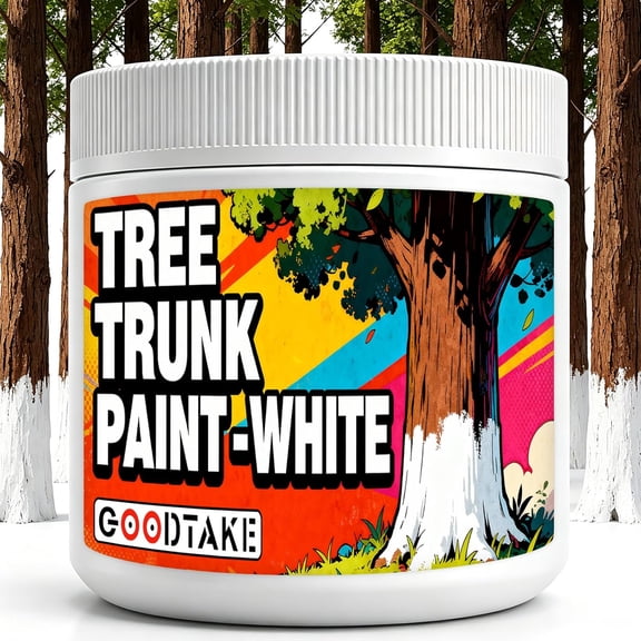 GOODTAKE Tree Trunk White Paint (20 oz) - Ready-to-Use Protective Coating for Winterizing & Sunscald Prevention on Fruit Trees, Landscaping & Orchard Care - 20 oz / 500 ml