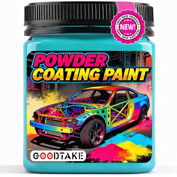 GOODTAKE Turquoise Powder Coating Paint - Powder Coat for Metal, Automotive & DIY Projects - Durable, Weather-Resistant Professional Finish for Spray Gun Application (Turquoise,4 oz)