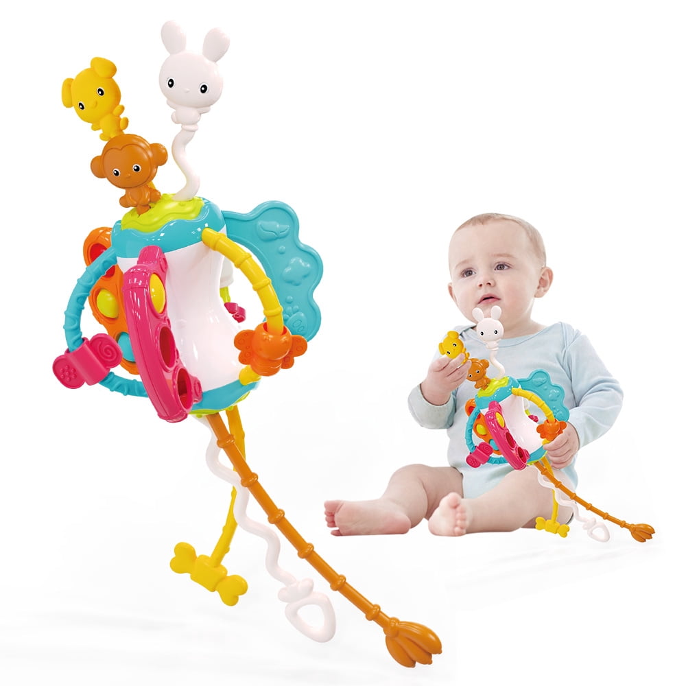 String Baby Toy GOODWAY Baby Montessori Sensory Toys for 6-12-18 Months, Pull String ...