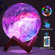 GOODWORLD Moon Lamp, LED 3D Print Moon Night Light, 16 Colors RGB Moon Light with Stand & Remote Control, Remote & Touch Control USB Lamp, for Kids Friends Lover Birthday Gifts, (4/6 in)