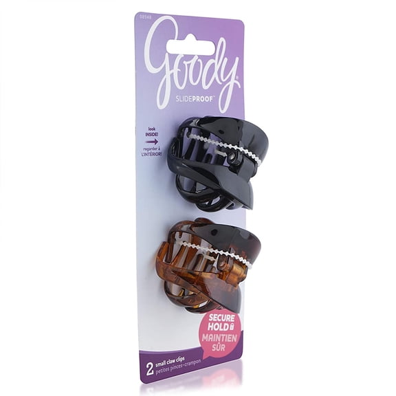 GOODY - Women's SlideProof Wingless Claw Clip Small - 2 Count