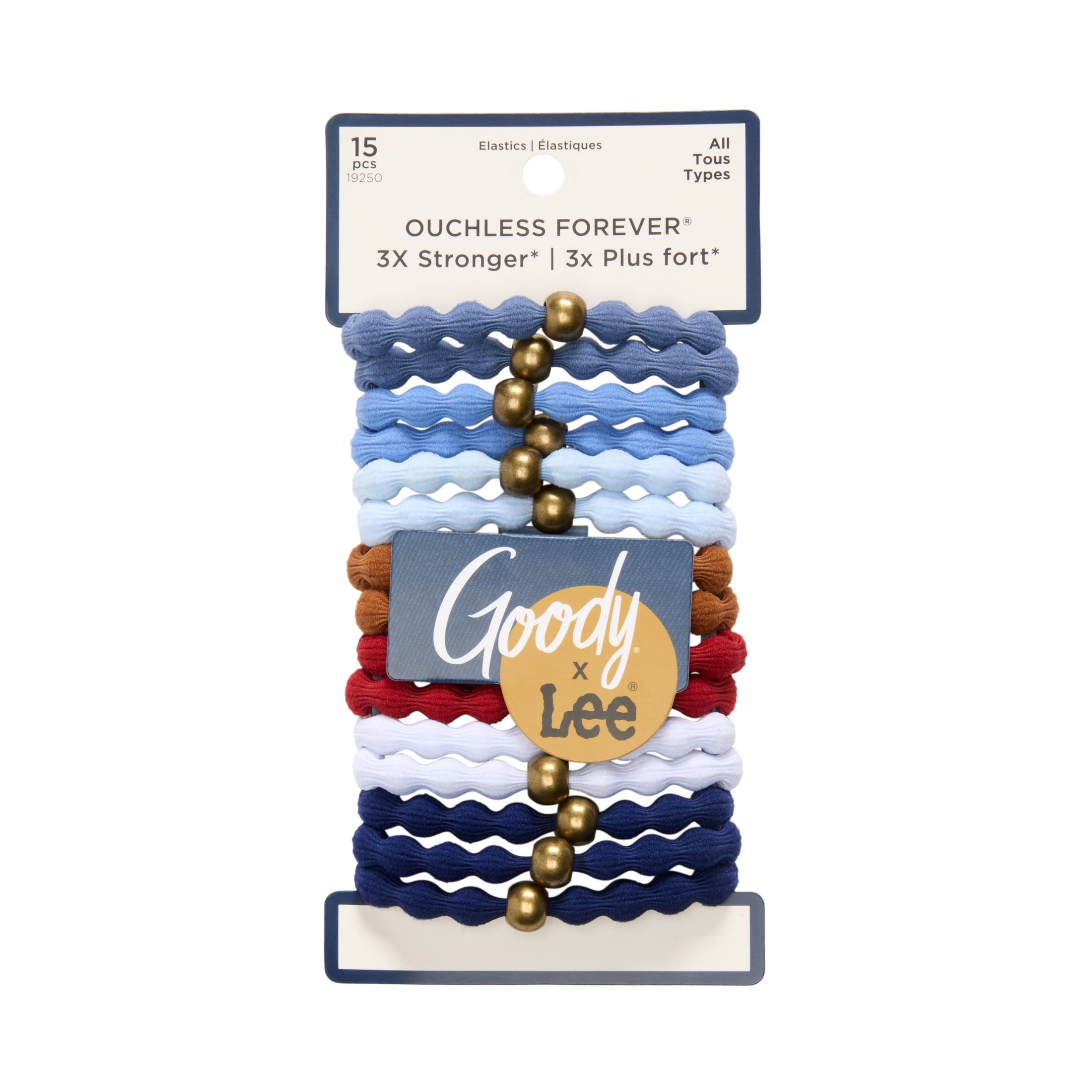 Goody x Lee Strong Hold Forever Hair Elastics, Durable Bands, All
