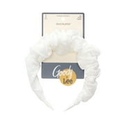Goody Lee White Ruched Headband, No-Pain All Day Comfort for All Hair Types, 1 Count