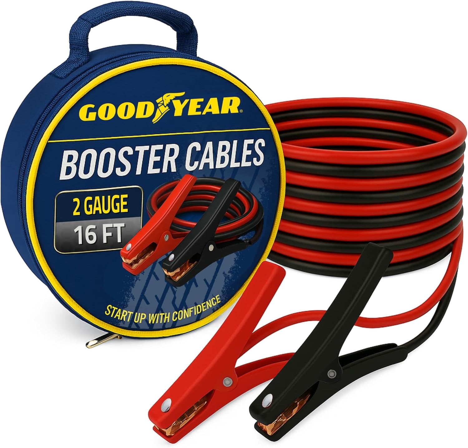 Goodyear Heavy Duty Jumper Cables 16 ft with Carrying Case 2 Gauge