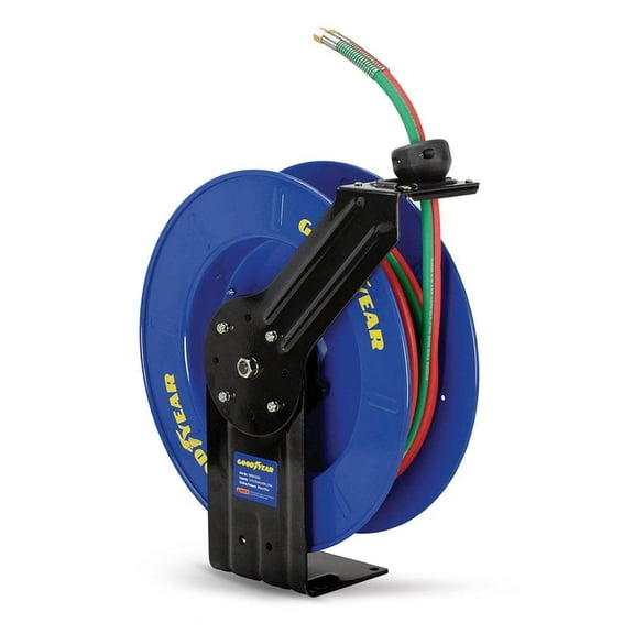 GOODYEAR Spring Driven Steel Retractable Hose Reel (1/4 in. x 50 ft.- Welding Reel)