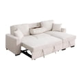 thumbnail image 1 of GOOEEN Chenille Pull Out Sofa Bed Modern L-Shaped Sleeper Sofa Beige, 1 of 6