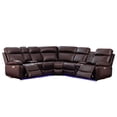 thumbnail image 1 of GOOEEN Power Reclining Sofa Brown Faux Leather Living Room Set Bluetooth Speaker, 1 of 8