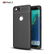 GOOGLE PIXEL 2 CASE, Pixel 2 Case, KAESAR Premium TPU [Leather Texture Design] Slim Fit Flexible Lightweight Shock Absorbent Drop Protection Protective Case Cover for for Pixel 2 - Black