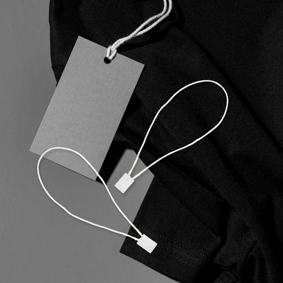 GOOHOCHY 1 Bag Hang Tag String Universal Plastic Tag String With Snap Pin Loop Fastener For Clothes Bags