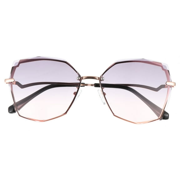 GOOHOCHY 1 Pair Creative Eyewear Rose Gold Frame with Grey Top and Pink Bottom for Women Eyewear