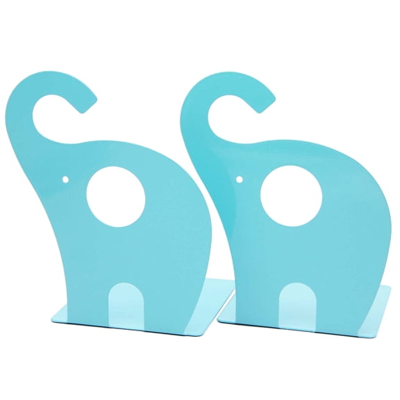 Mobutofu 1Pair Heavy Duty Sky Blue Metal Bookends with Nonskid Pads for Decorative Book Organization
