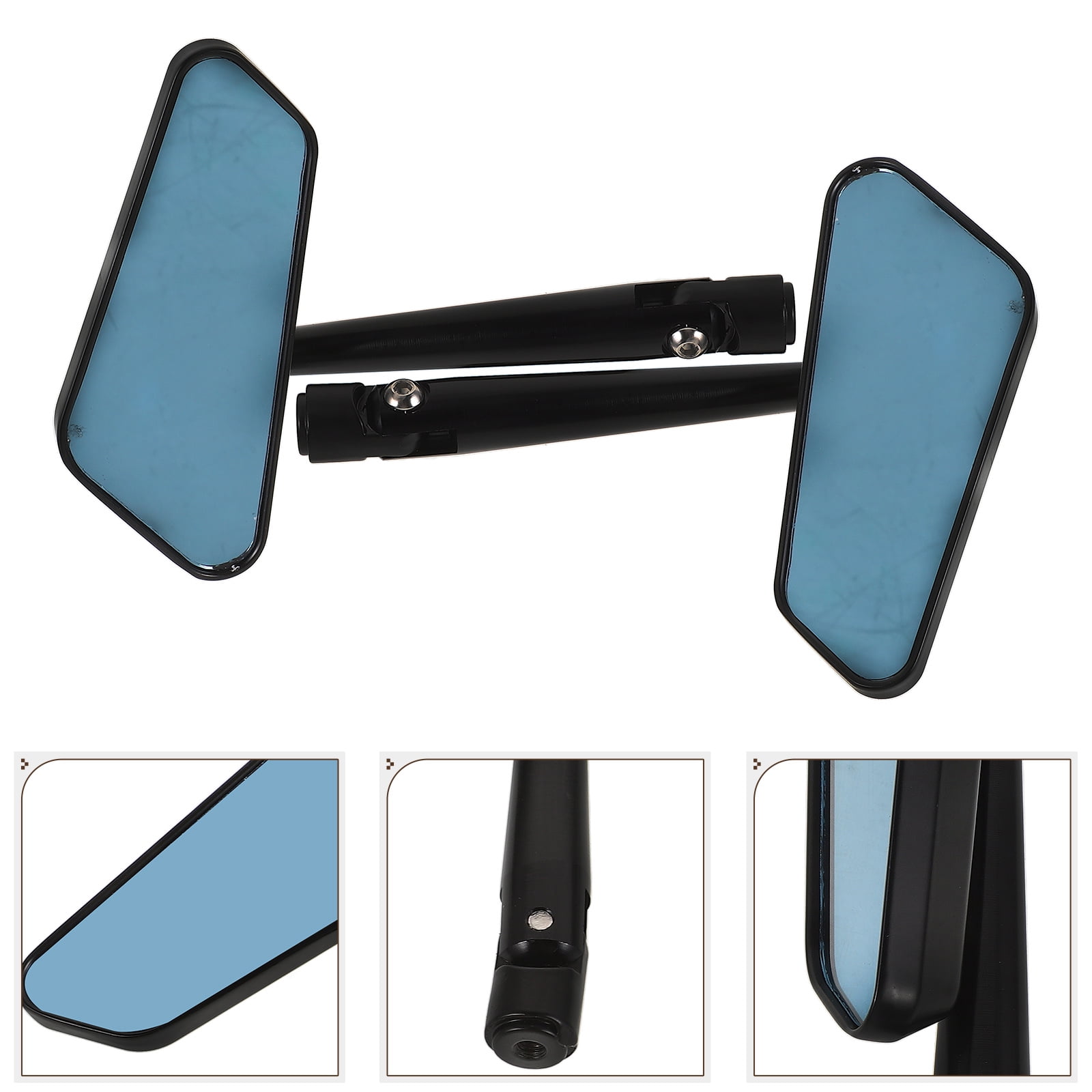 GOOHOCHY 1 Pair Large Motorcycle Handlebar Mirrors Curved Rearview Mirrors Universal Motorcycle Rearview Mirror for Sports Bike Adventure Bikes