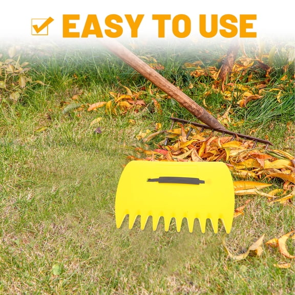 GOOHOCHY 1 Pair Lawn Rake for Leaves with Ergonomic Handle, Plastic Garden Hand Rake for Yard, Lawn, Leaf Collection and Garden Cleanup