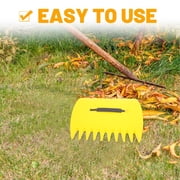 GOOHOCHY 1 Pair Lawn Leaf Rake with Ergonomic Handle, Plastic Garden Hand Rake for Yard Cleanup and Leaf Collection