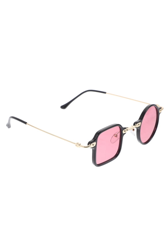 Retro Sunglasses for Outdoor Activities Pc Black Frame with Pink Lens 1 Pair
