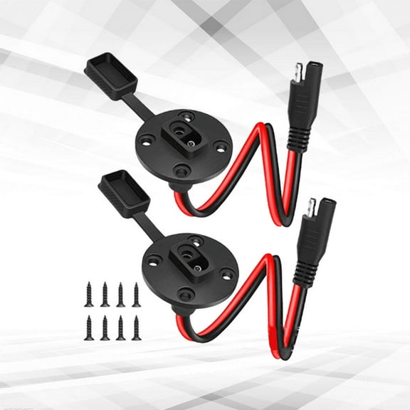 GOOHOCHY 1 Pair SAE Quick Connection Cable Solar Panel Connector Solar Battery Charger Wire with 8pcs Screws 0.5M