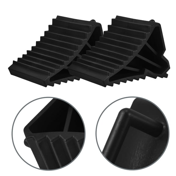 GOOHOCHY 1 Pair Wheel Chocks Reusable Heavy-Duty Wheel Chocks Easy Installation Non-Slip Wheel Stopper for and Maintenance on RVs Trailers and Cars