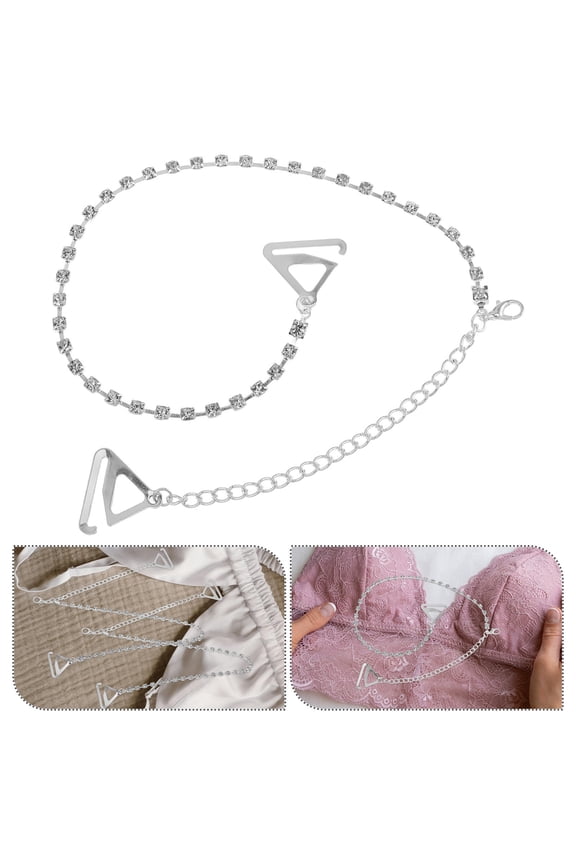 1 Pair Of Women Bra Chain Straps Decorative Rhinestones Bra Strap Replacements Elegant Style Bra Shoulder Chains for Girls Women Elegant Dress Straps Bra Supplies