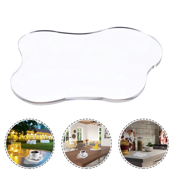 Mobutofu 1Pc Simple Transparent Acrylic Plate Mat for Home Storage and Desk Organizer