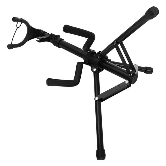 GOOHOCHY 1 Pc Foldable Violin Bracket Stand Vertical Self-locking Violin Floor Holder (Black)