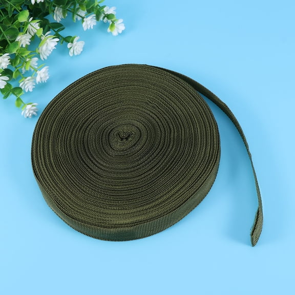 GOOHOCHY 1 Roll 50Mx2CM Polypropylene Dark Green Nylon Plain Weave Ribbon Lanyard Clothing Ribbon Solid Color Belt Party Decoration