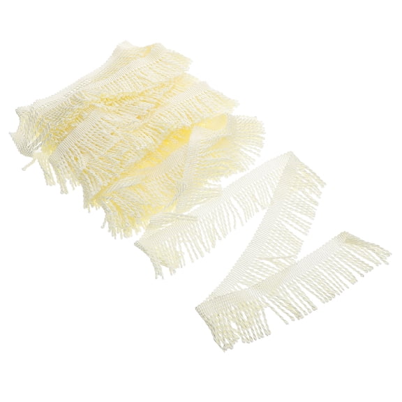 HONMEET Pale Yellow Fringe Craft Sewing Trim Roll 0.1x2.2x39.4in Polyester Silk for Sewing and Craft Projects