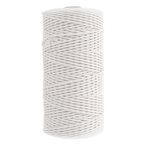 GOOHOCHY 1 Roll Hand Woven Cord for Decoration White Cotton Rope