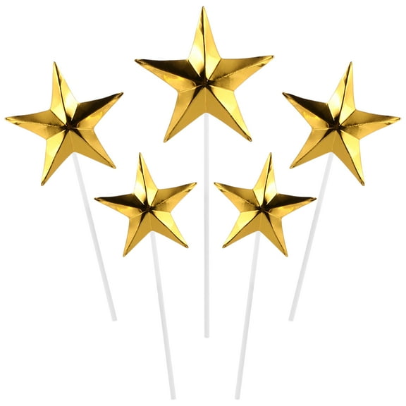 GOOHOCHY 1 Set 18pcs Creative Star Shape Cake Topper Cake Insert Fruit Picks