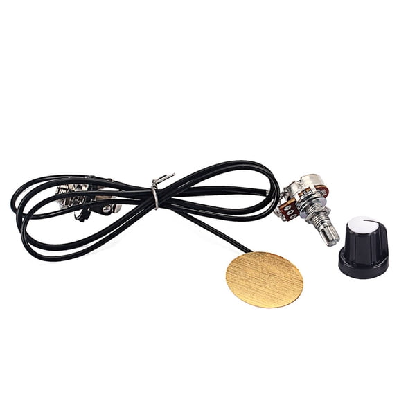 GOOHOCHY 1 Set 27mm Guitar Pickup Piezo B500K Potentiometer Transducer Amplifier with Output Jack and Round for Acoustic Guitar Ukulele Box Guitar GK101
