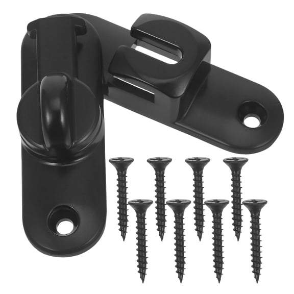 FUEENIRVA Sliding Door Latch Set, Black Steel Slide Bolt Lock for Bathroom, Bedroom, Cabinet Security and Home Use