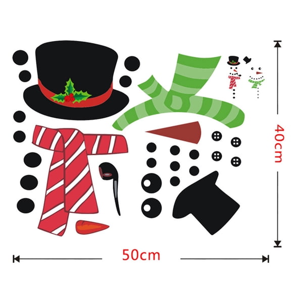 GOOHOCHY 1 Set Fridge Sticker Multi Color Snowman Shape Christmas Theme Home Decor 50*19.7in