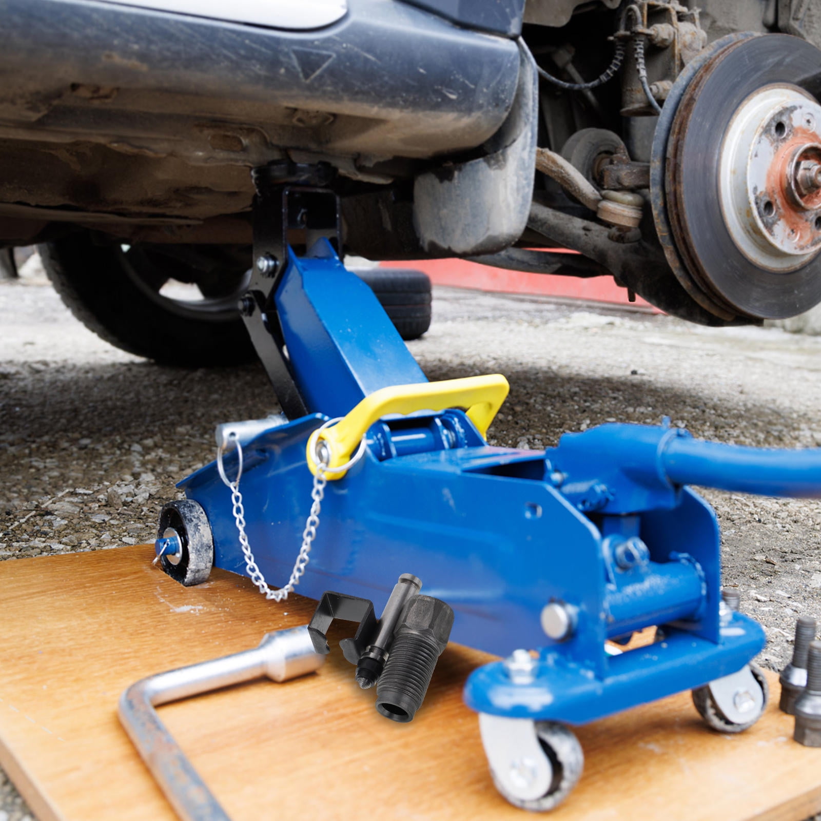 Walmart sales :  GOOHOCHY 1 Set Hydraulic 2 Ton Floor Jack with 2.5 Ton Handle Return Valve Swivel Front Wheels Lift Handle Oil Pump Clip Replacement Kit