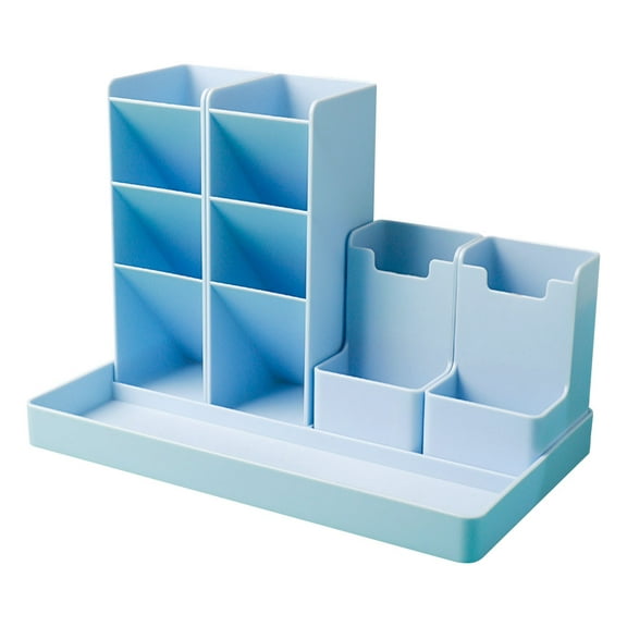 GOOHOCHY Desk Pencil Holder Blue Office Supplies Home Office Desk 1 Set 9.7X6.9X5.7in