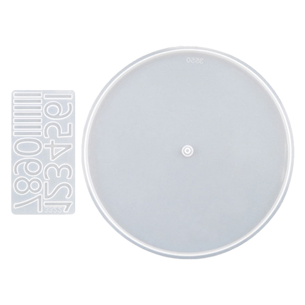 GOOHOCHY 1 Set Silicone Clock Epoxy Casting Mold Blank Round Clock Dial ...