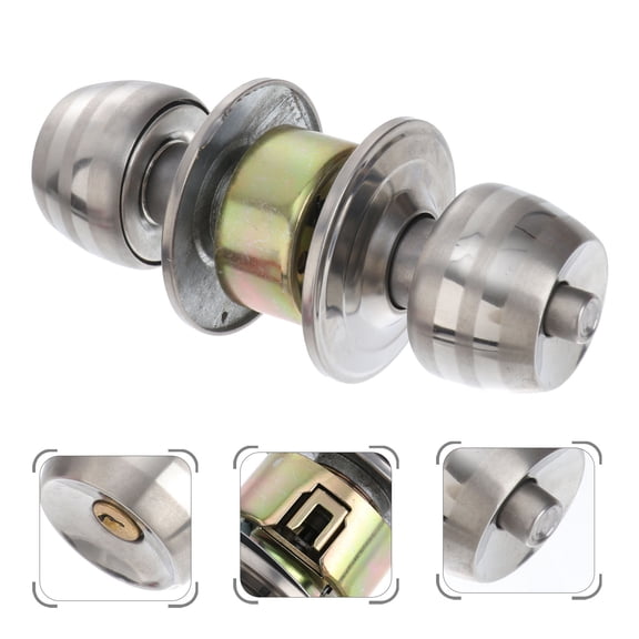 GOOHOCHY Stainless Steel Round Door Knob Set for Home and Room Doors Locking Hardware, and Easy to Install
