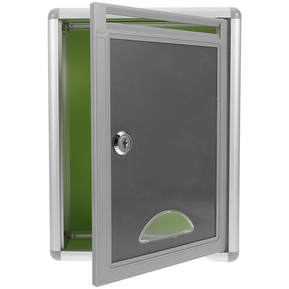 Mobutofu Aluminum Alloy Wall-Mounted Lock Box with Mailbox, Sleek Grey Design, Secure Storage for Home and Office
