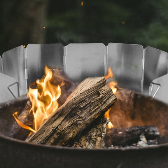 HONMEET Outdoor Stove Windscreen, Aluminum Alloy, Foldable and Lightweight Camping Accessory for Backpacking and Hiking