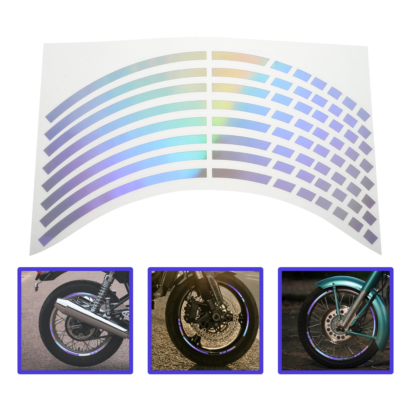GOOHOCHY 1 Sheet Reflective Wheel Stickers Car Tires Stickers Glow In ...