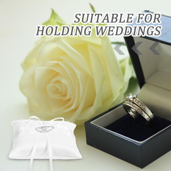 GOOHOCHY Wedding Ring Bearer Pillow Bridal Accessory White
