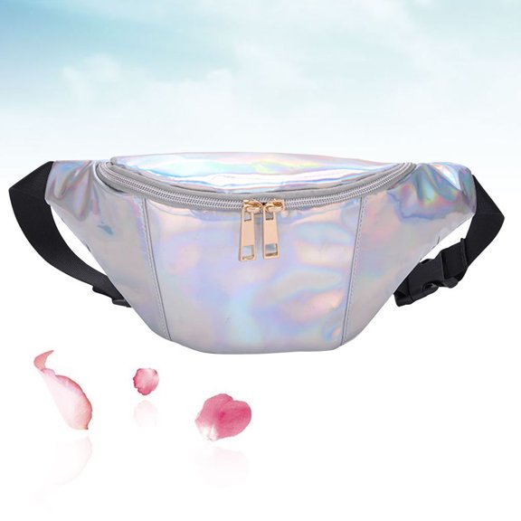 GOOHOCHY 10 Inches Beach Running Breast Bag Waist Pack Girls' Shiny Women's