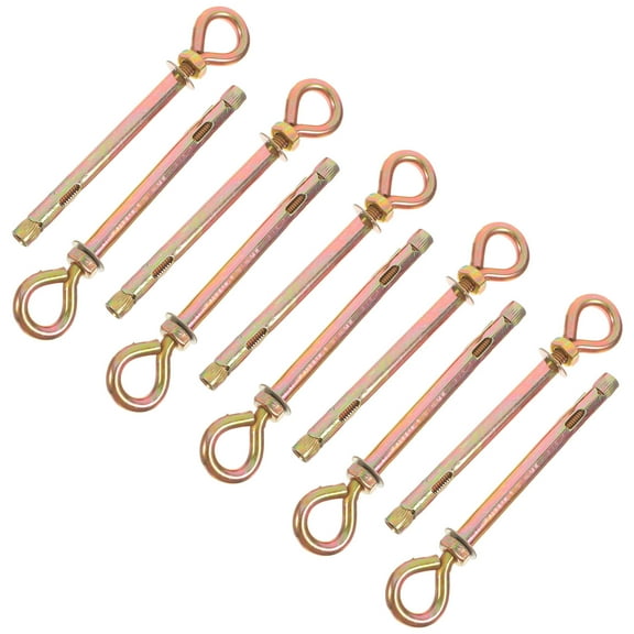 GOOHOCHY 10 PCS Screw Galvanized Hanging Ring 11.00X3.00X1.50CM Golden