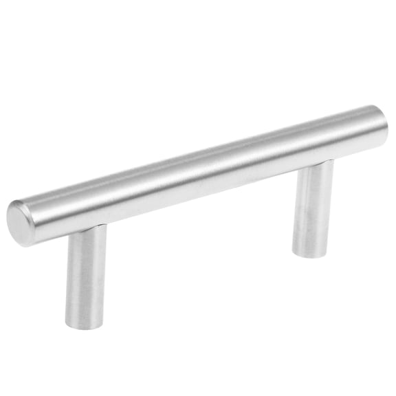 Mobutofu 10Pcs Ergonomic Design T Knobs for Cabinets made of Stainless Steel in Silver