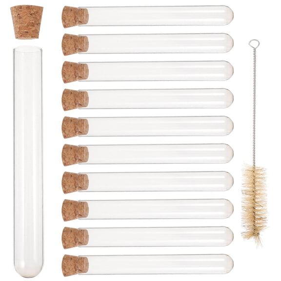 Mobutofu Compact Glass Test Tubes with Corks for Travel and Experiments 10Pcs