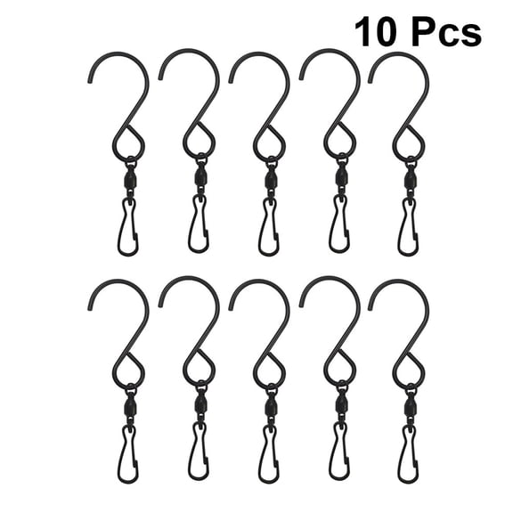 GOOHOCHY 10 PCS Wind Value Hook Flower Pot Hook 9.00X2.20X0.20CM Black