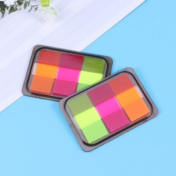 FUEENIRVA Neon Sticky Tabs Page Markers Random Color 10 Packs