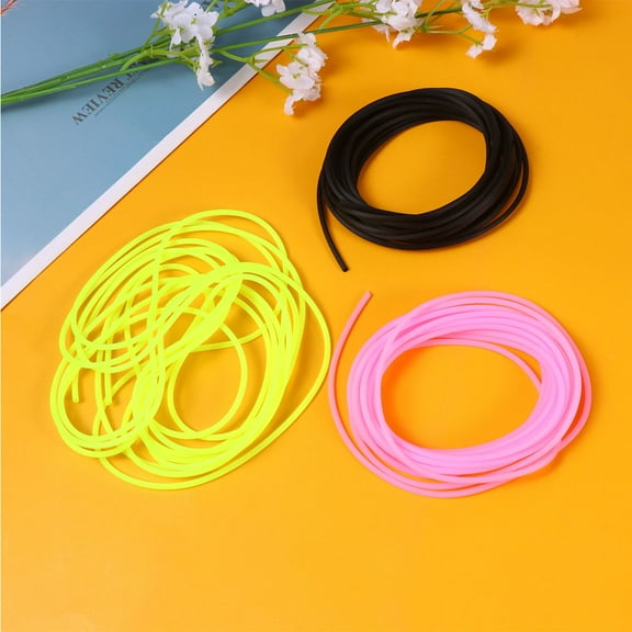 GOOHOCHY 10 Pcs 3 Meter Long Hand-woven Rope Jewelry Making Silicone Rope Elastic Rubber Rope DIY Necklace Lanyard Accessories Hanging (Mixed)