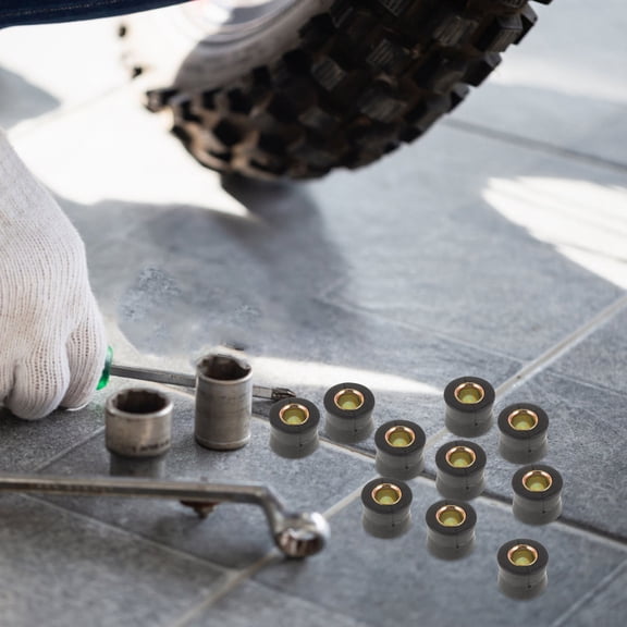 GOOHOCHY 10 Pcs Absorbing Motorcycle Shock Absorber Ring 2.50X1.70X1.70CM Black