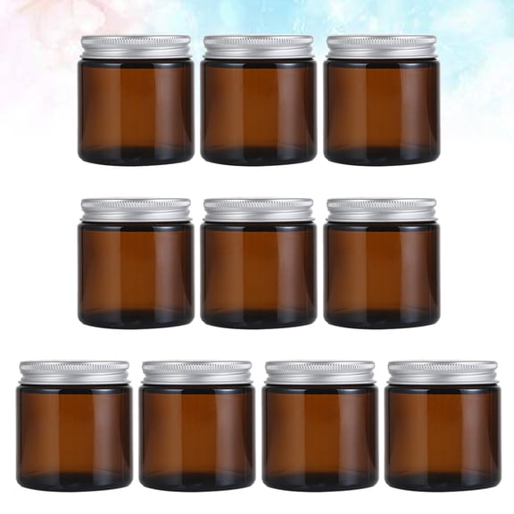 GOOHOCHY  10 Pcs Aromatherapy Candle Container Jars with Lid Scented Lotion Mother Brown